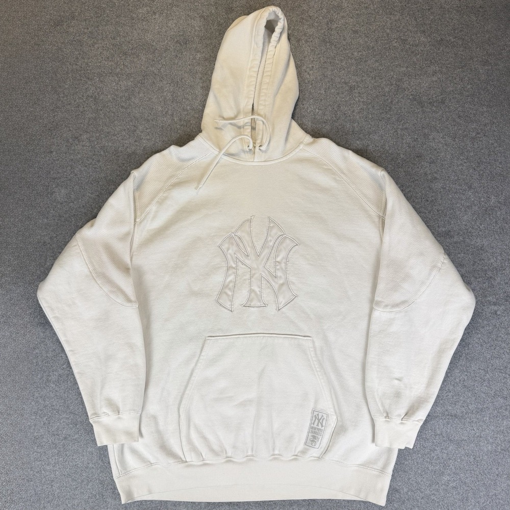 Lee Sport Vintage NY New York Yankees Hoodie White Sweatshirt Embroidered Y2K 07